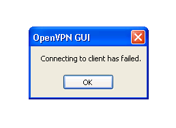OpenVPN Connection to client has failed