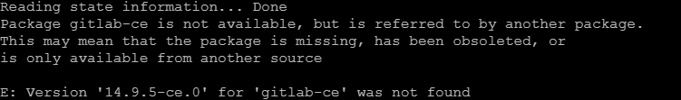 gitlab-ce was not found
